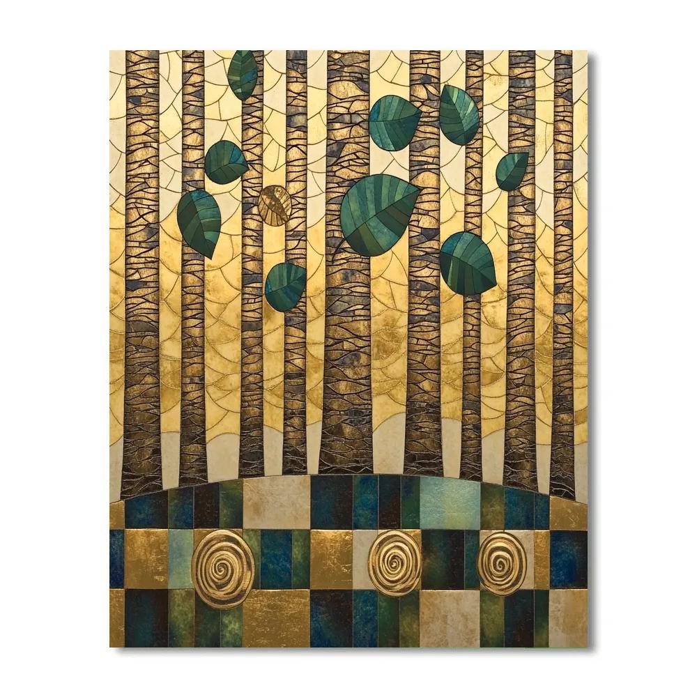 Gustav Klimt Inspired Golden Forest Mosaic Paint by numbers kits