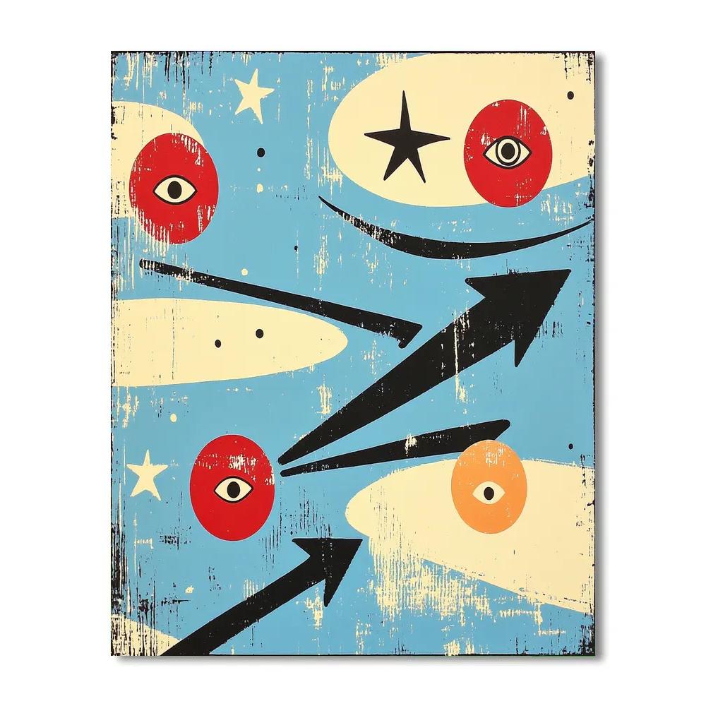 Joan Miró Inspired Celestial Navigation painting number kit