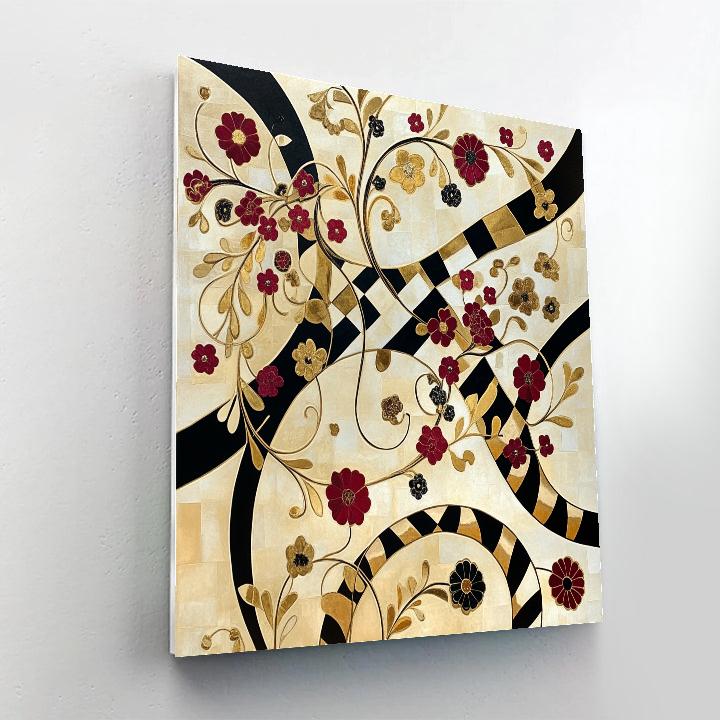 Gustav Klimt Inspired Mosaic Floral Tapestry Numbered painting kits