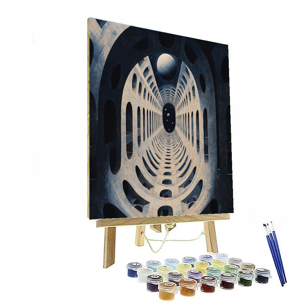 M.C. Escher Inspired Orbital Metropolis Of Echoes Paint by numbers art