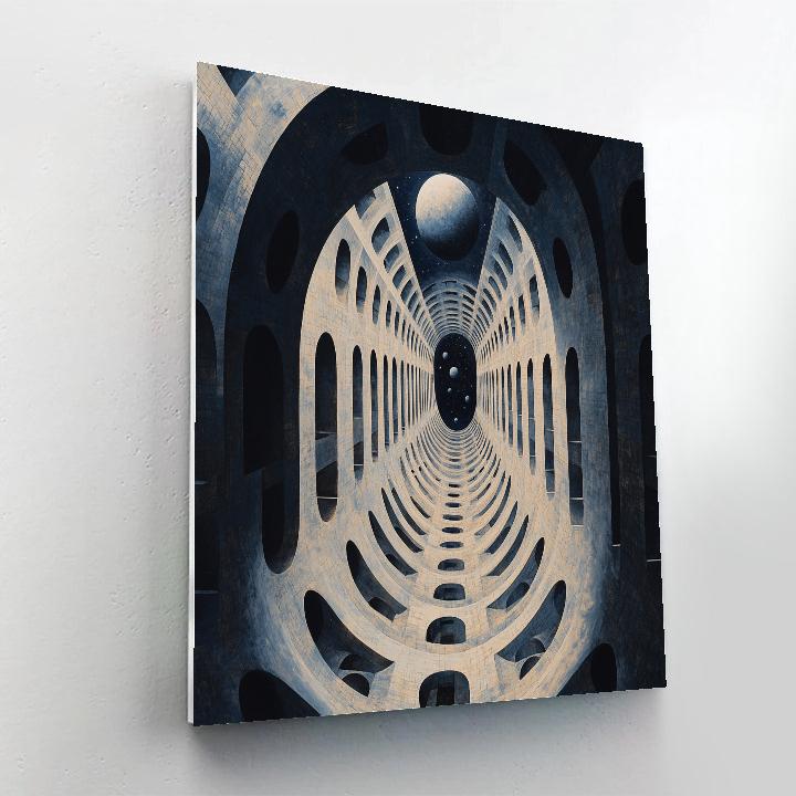 M.C. Escher Inspired Orbital Metropolis Of Echoes Paint by numbers art