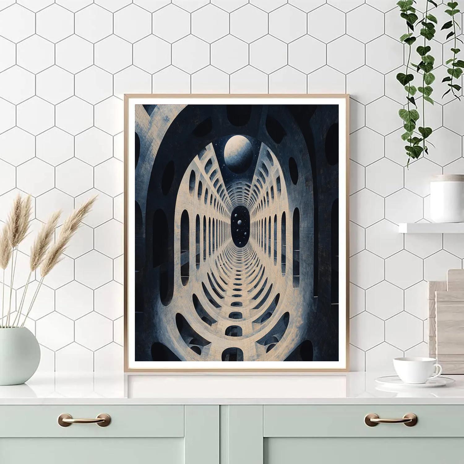 M.C. Escher Inspired Orbital Metropolis Of Echoes Paint by numbers art