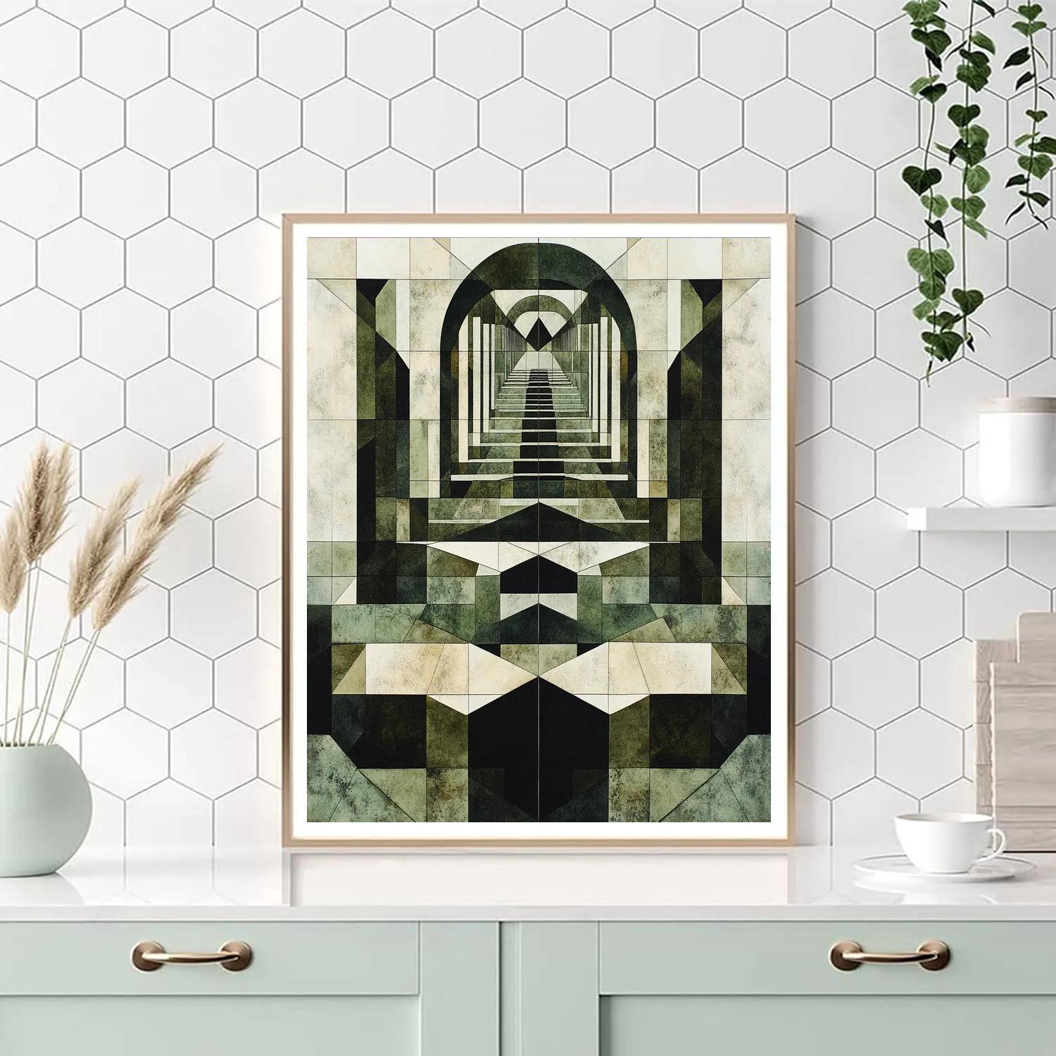 M.C. Escher Inspired Mirror Maze Of Falling Geometry Paint by numbers kits