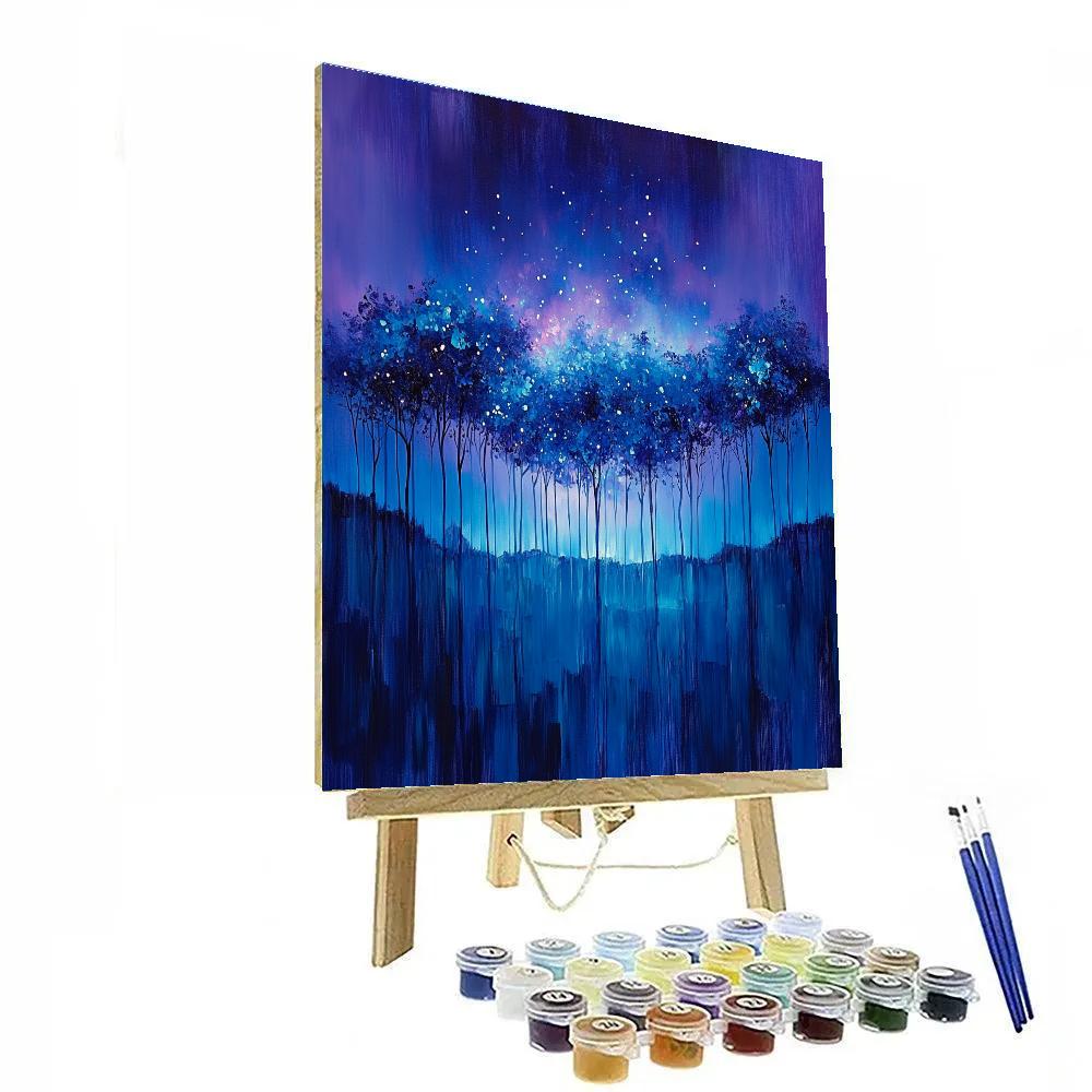 Paul Cézanne Inspired Nocturnal Nebula Grove Number painting