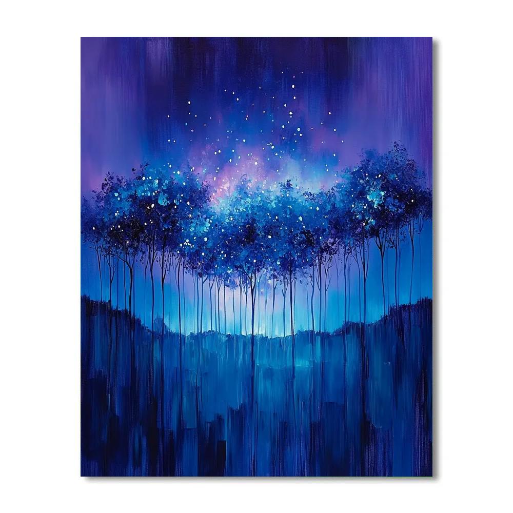 Paul Cézanne Inspired Nocturnal Nebula Grove Number painting