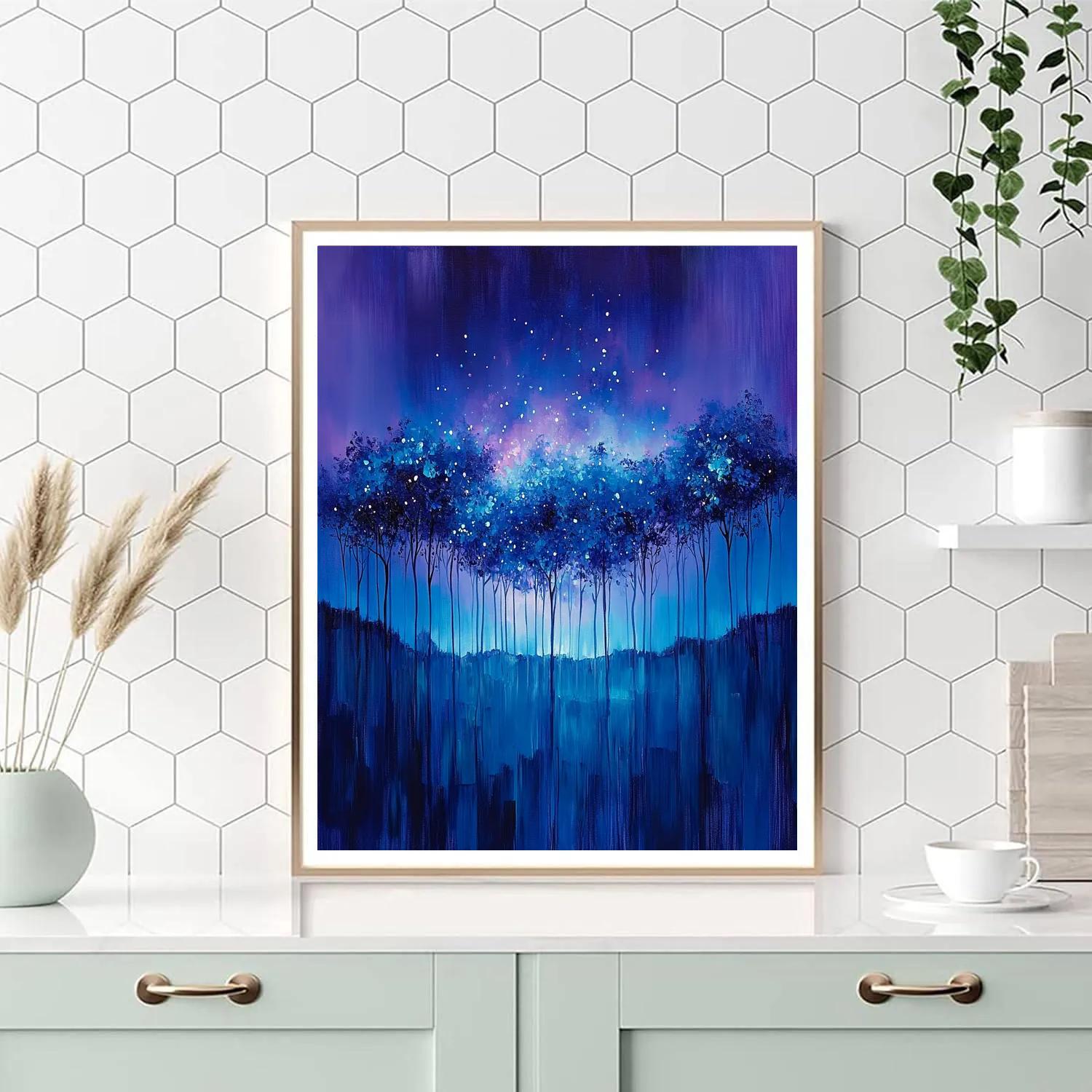 Paul Cézanne Inspired Nocturnal Nebula Grove Number painting