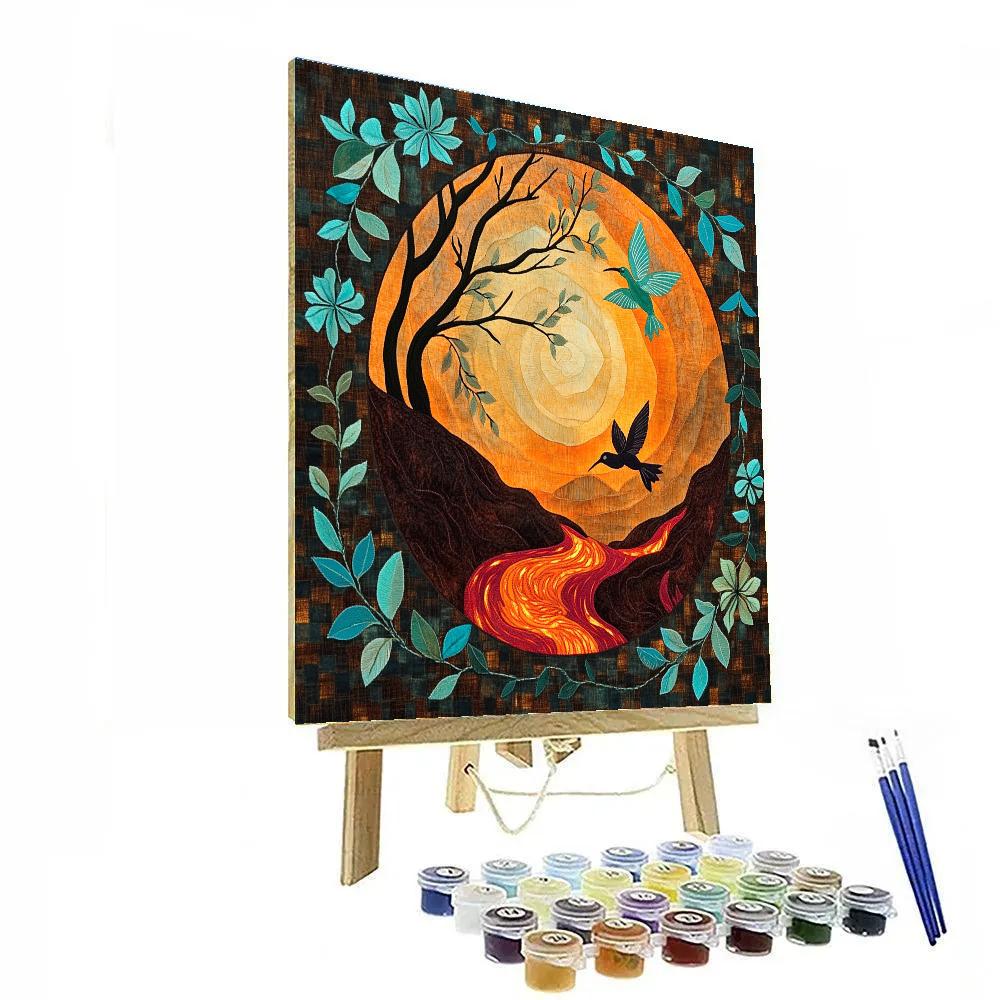 Frida Kahlo Inspired Heart Of The Volcano paint by numbers