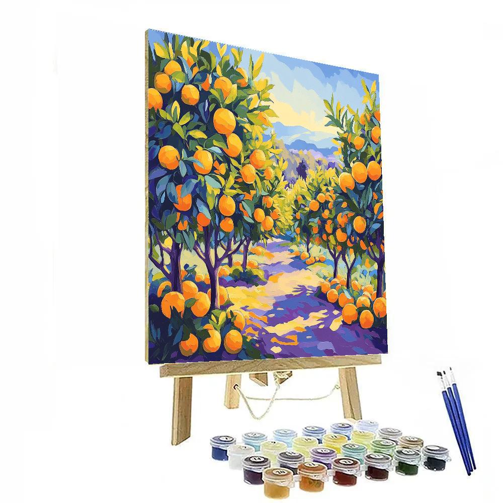 Paul Cézanne Inspired Tranquil Citrus Garden Paint by numbers art