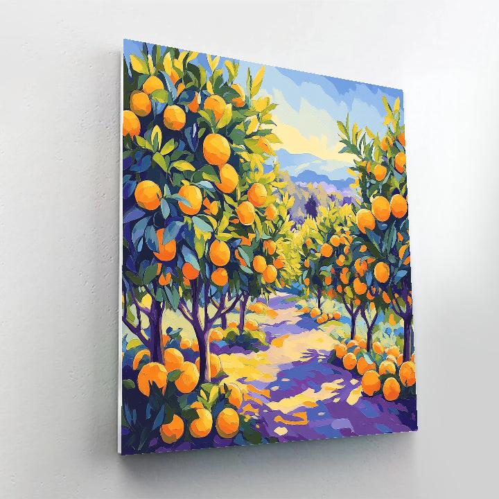 Paul Cézanne Inspired Tranquil Citrus Garden Paint by numbers art