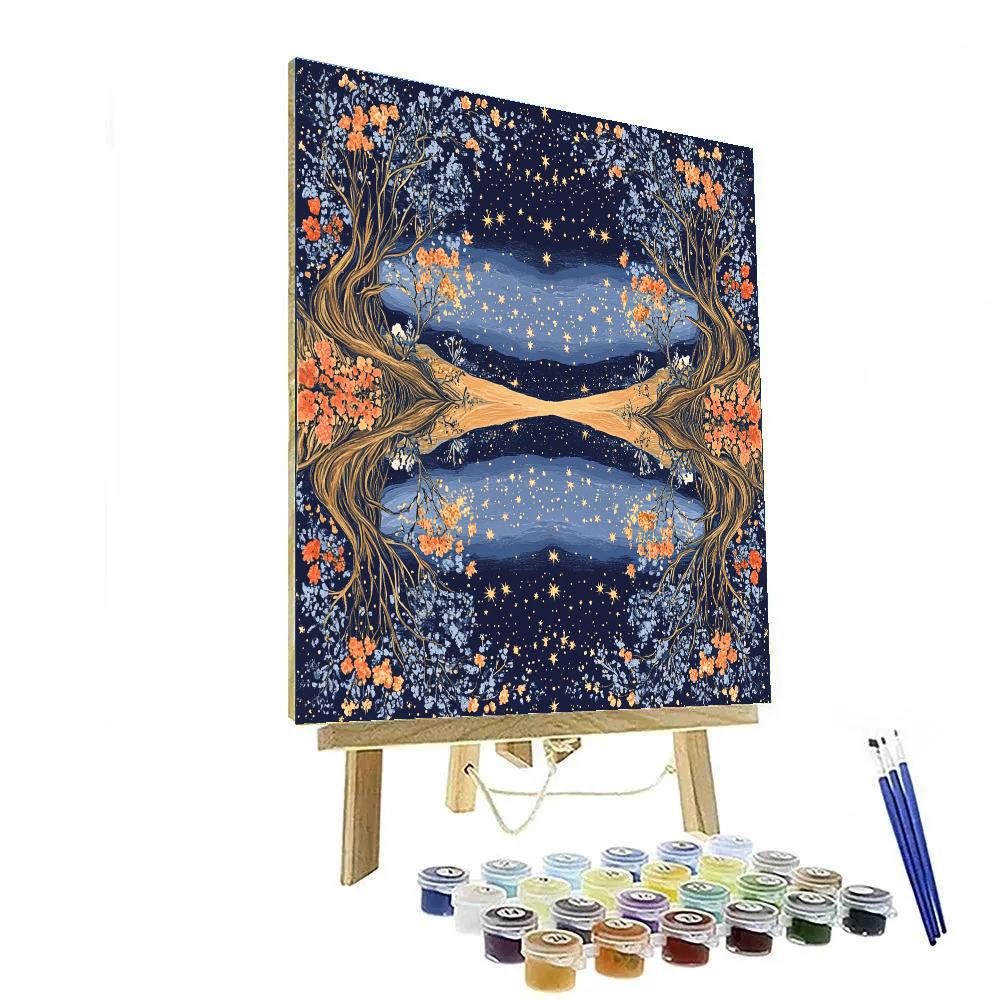 Frida Kahlo Inspired Mirror Of Roots And Stars paint by color