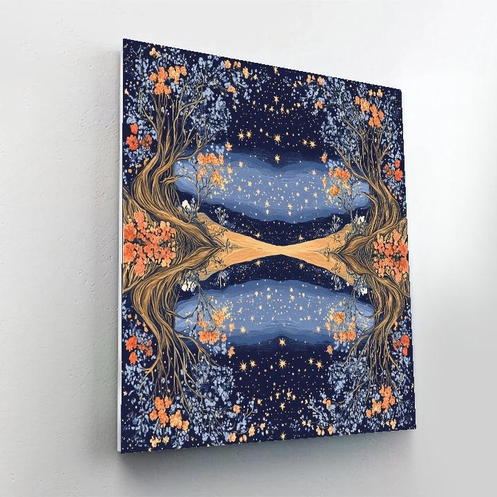 Frida Kahlo Inspired Mirror Of Roots And Stars paint by color
