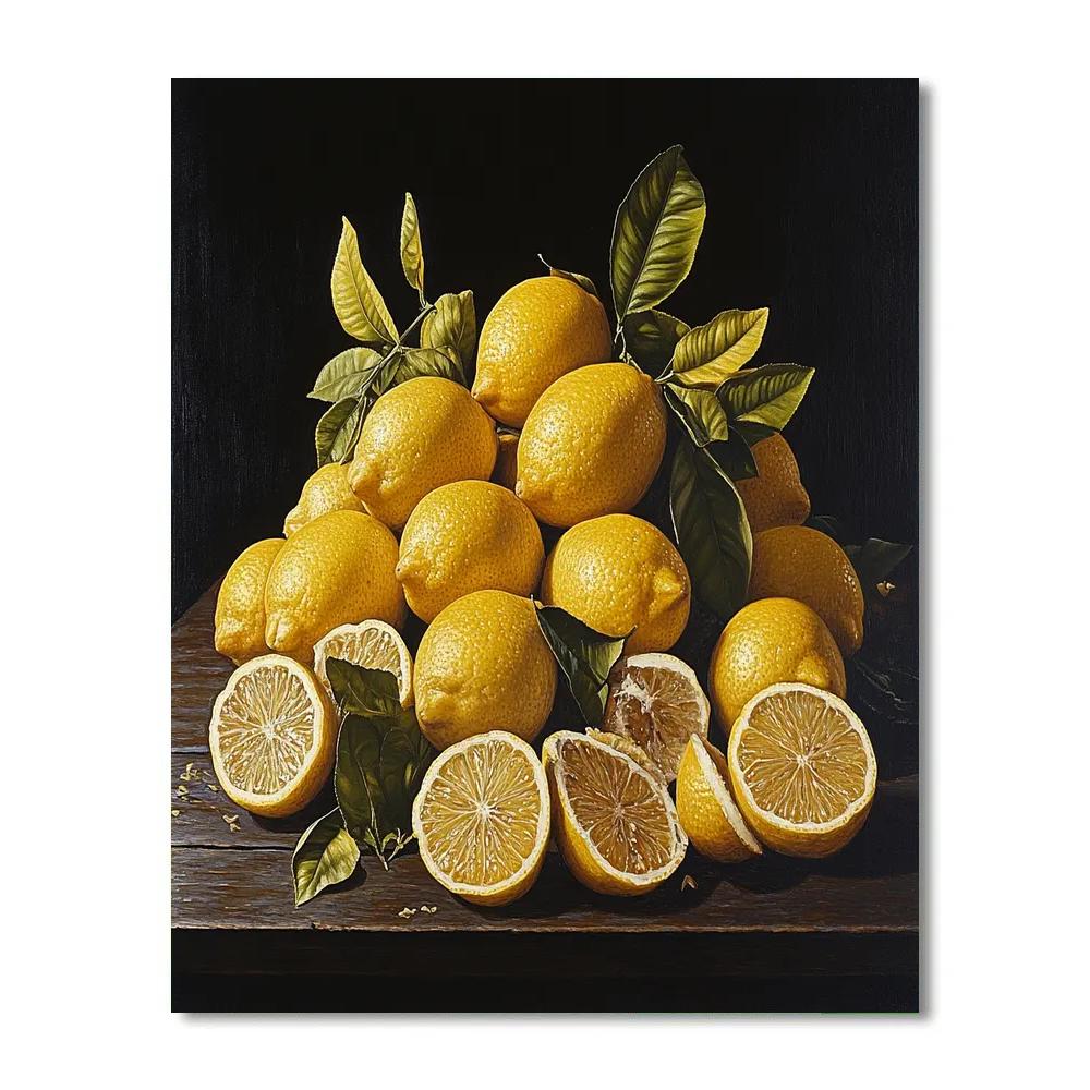 Caravaggio Inspired Withering Citrus Bounty Paint by numbers art