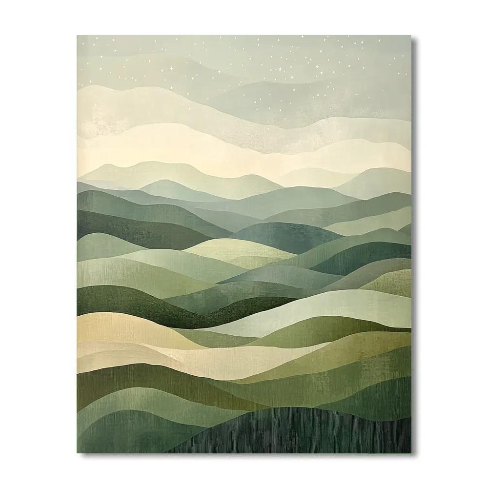 Nandalal Bose Inspired Dawn Over Terraced Skies paint by number