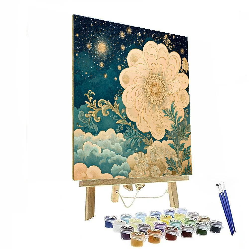 Alphonse Mucha Inspired Floral Nebula DIY paint by numbers