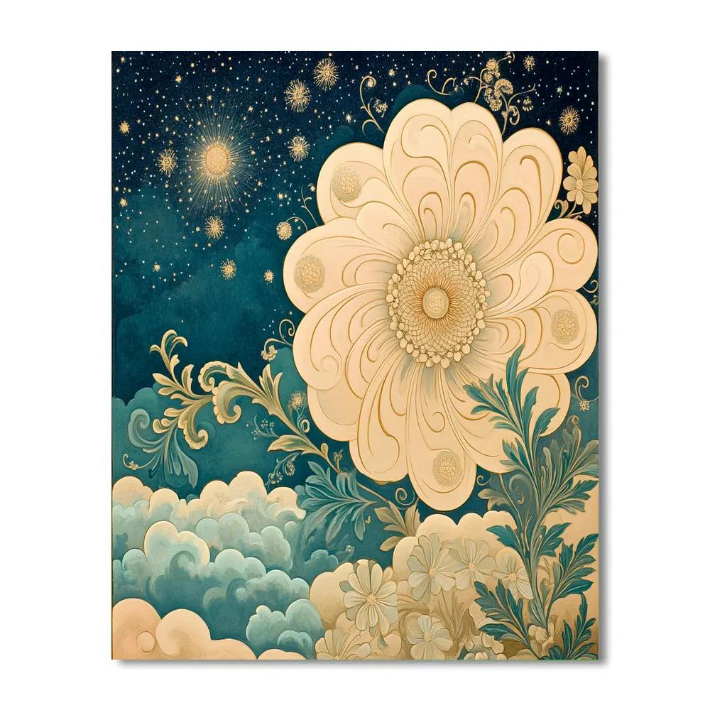 Alphonse Mucha Inspired Floral Nebula DIY paint by numbers