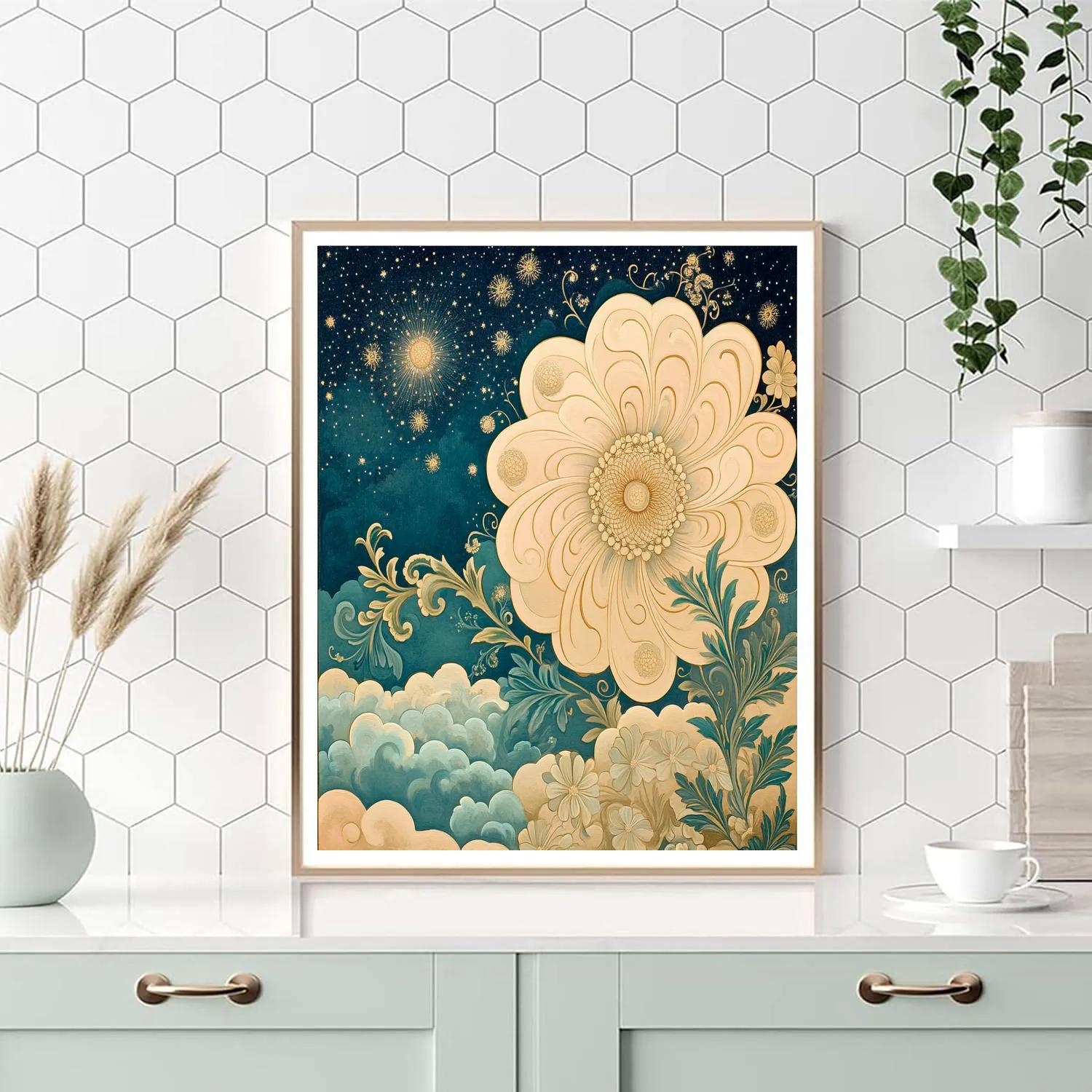 Alphonse Mucha Inspired Floral Nebula DIY paint by numbers
