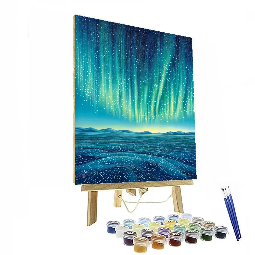 Georges Seurat Inspired Auroral Plain Number painting