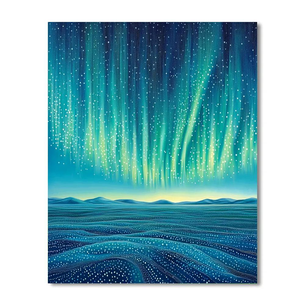 Georges Seurat Inspired Auroral Plain Number painting