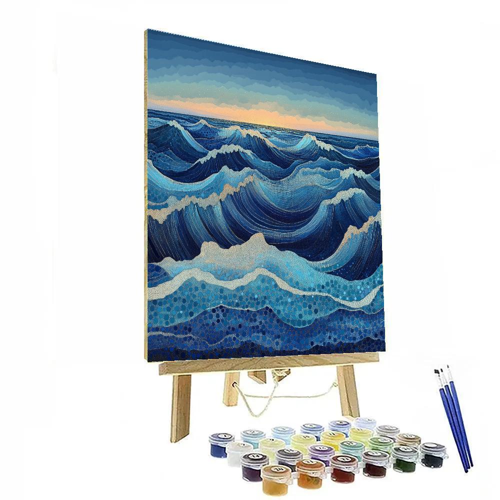 Georges Seurat Inspired Chromatic Tidal Waves DIY paint by numbers