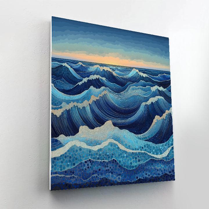 Georges Seurat Inspired Chromatic Tidal Waves DIY paint by numbers
