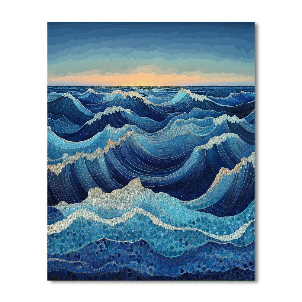 Georges Seurat Inspired Chromatic Tidal Waves DIY paint by numbers