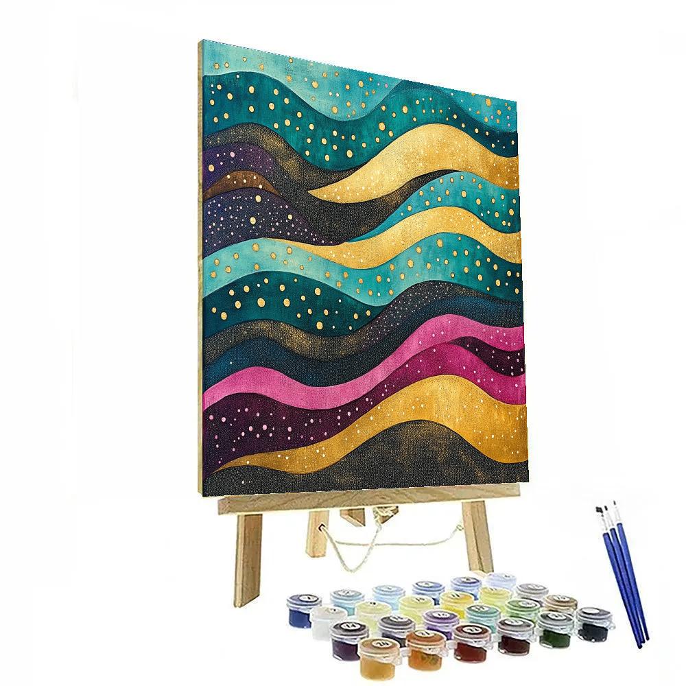 Yayoi Kusama Inspired Polka Aurora Field paint by number