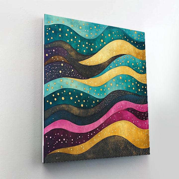 Yayoi Kusama Inspired Polka Aurora Field paint by number