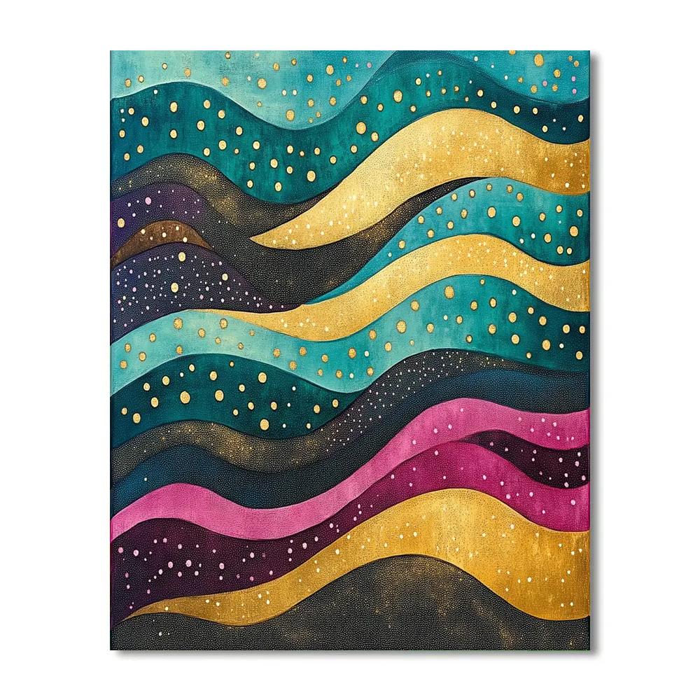 Yayoi Kusama Inspired Polka Aurora Field paint by number