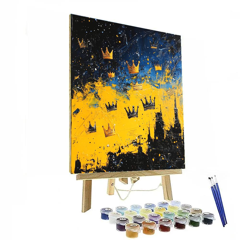 Jean-Michel Basquiat Inspired Crowned Constellations painting number kit