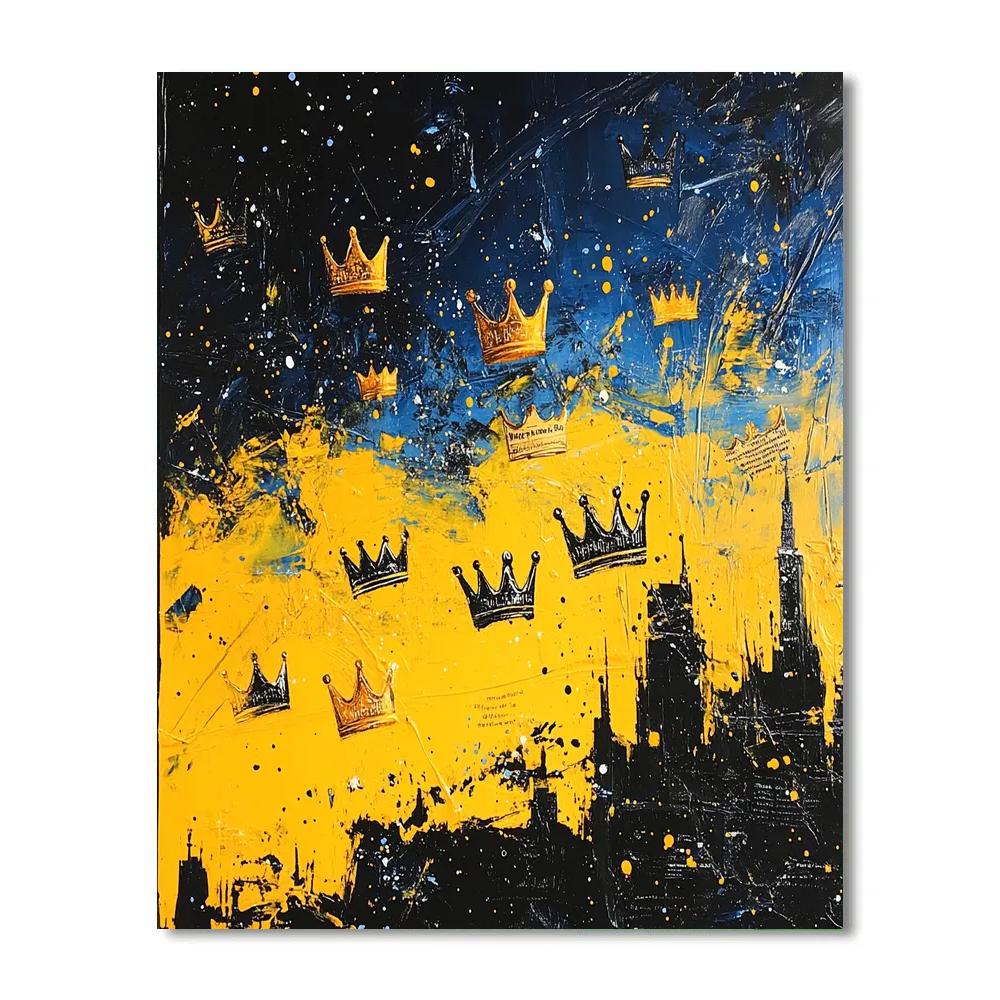 Jean-Michel Basquiat Inspired Crowned Constellations painting number kit