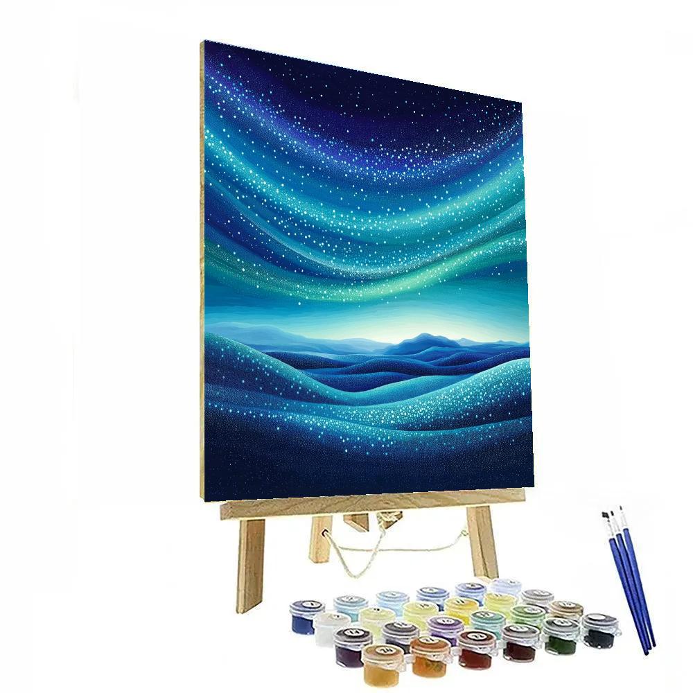 Georges Seurat Inspired Chromatic Aurora Sky Painting by numbers kit