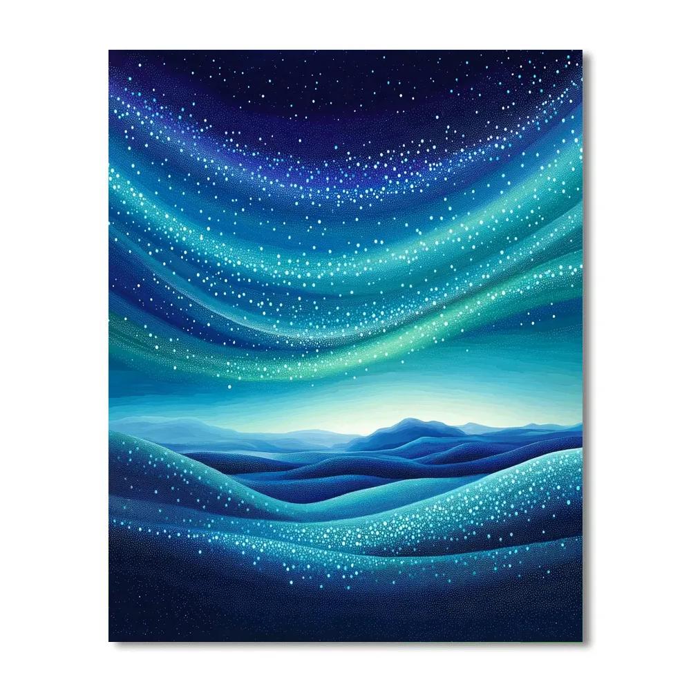Georges Seurat Inspired Chromatic Aurora Sky Painting by numbers kit