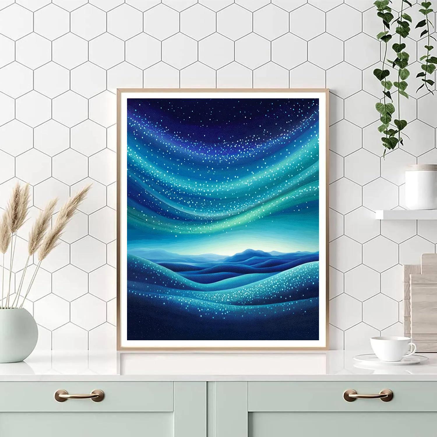 Georges Seurat Inspired Chromatic Aurora Sky Painting by numbers kit