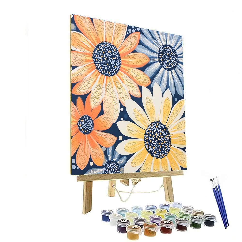 Yayoi Kusama Inspired Celestial Dot Garden Number painting