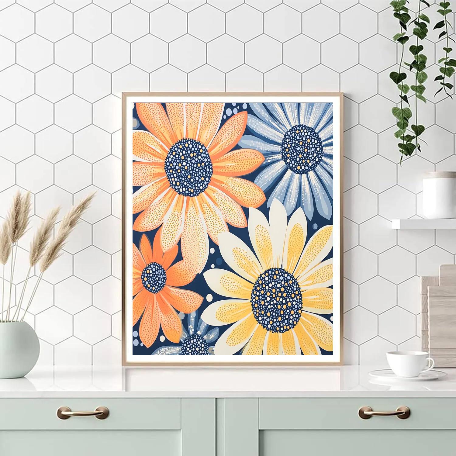 Yayoi Kusama Inspired Celestial Dot Garden Number painting