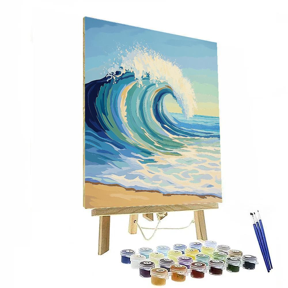 Hiroshige Inspired Tidal Wave Echoes paint by number