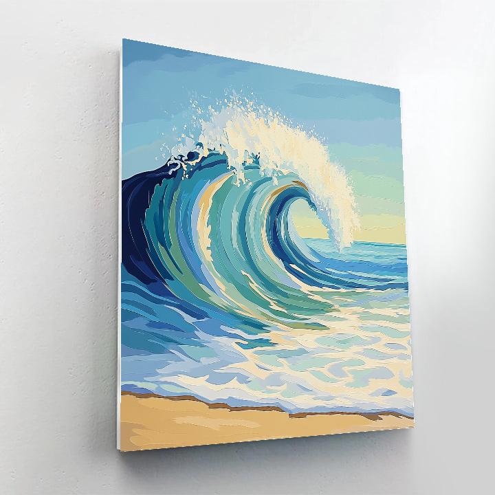Hiroshige Inspired Tidal Wave Echoes paint by number