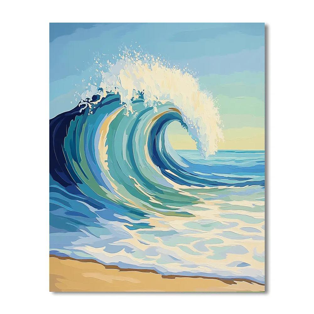 Hiroshige Inspired Tidal Wave Echoes paint by number