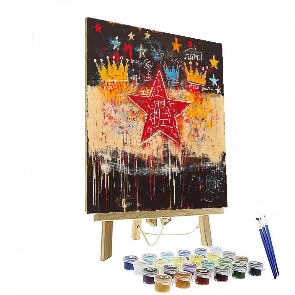 Jean-Michel Basquiat Inspired Cosmic Rhythms paint by number