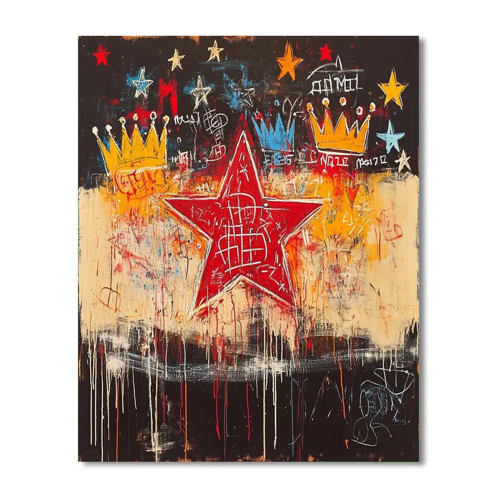 Jean-Michel Basquiat Inspired Cosmic Rhythms paint by number
