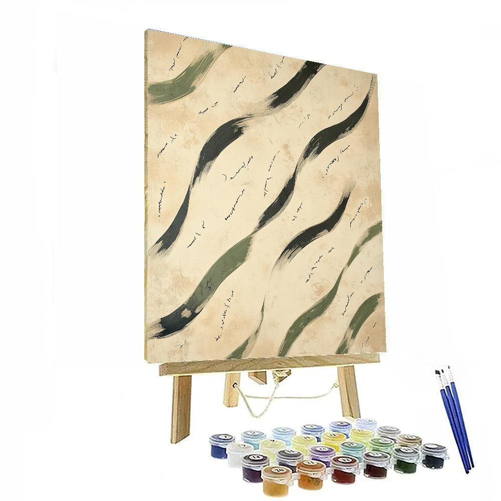 Zhao Mengfu Inspired Whispering Calligraphic Wind paint by color