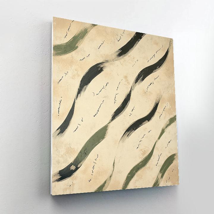 Zhao Mengfu Inspired Whispering Calligraphic Wind paint by color