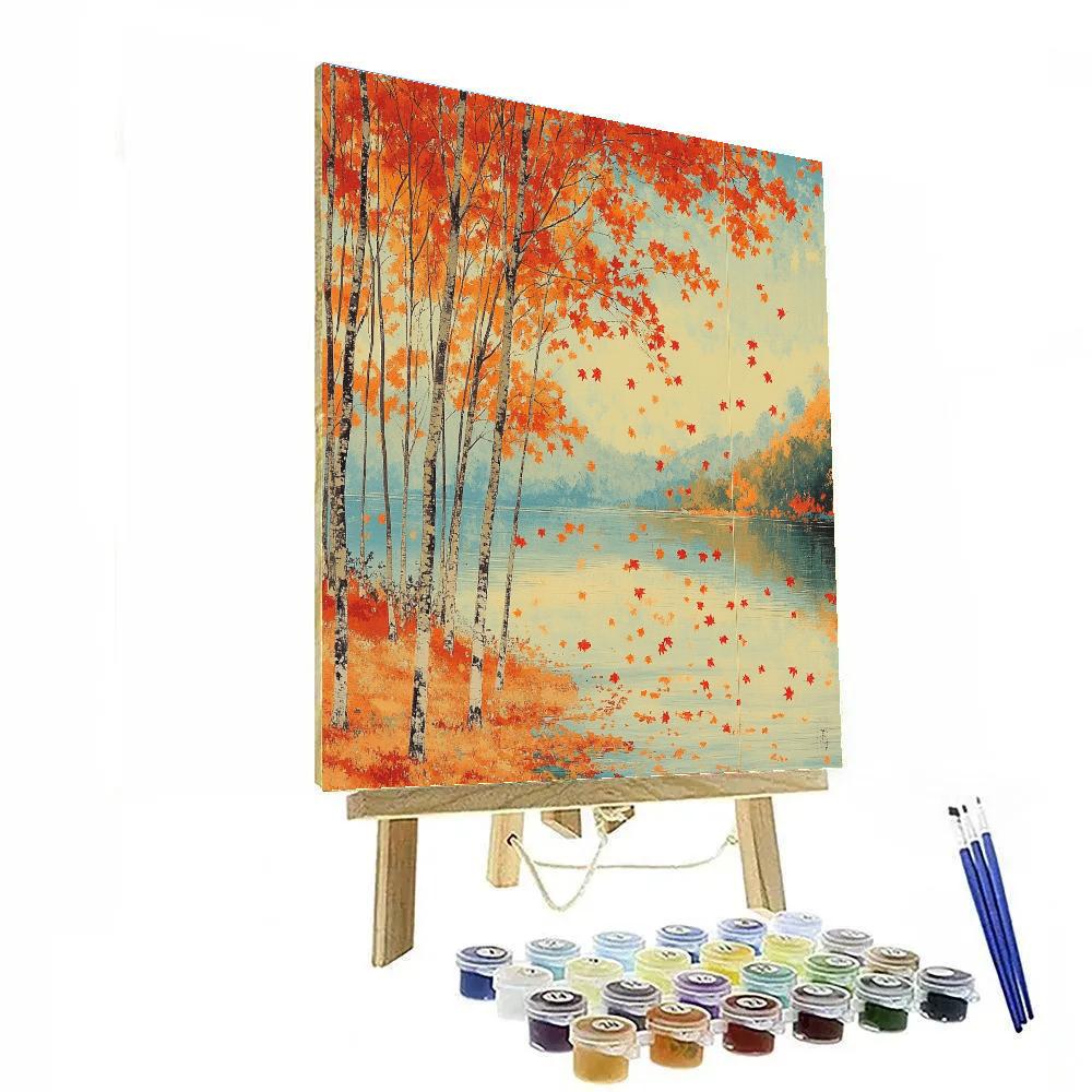 Hiroshige Inspired Autumn Maple Serenity painting number kit
