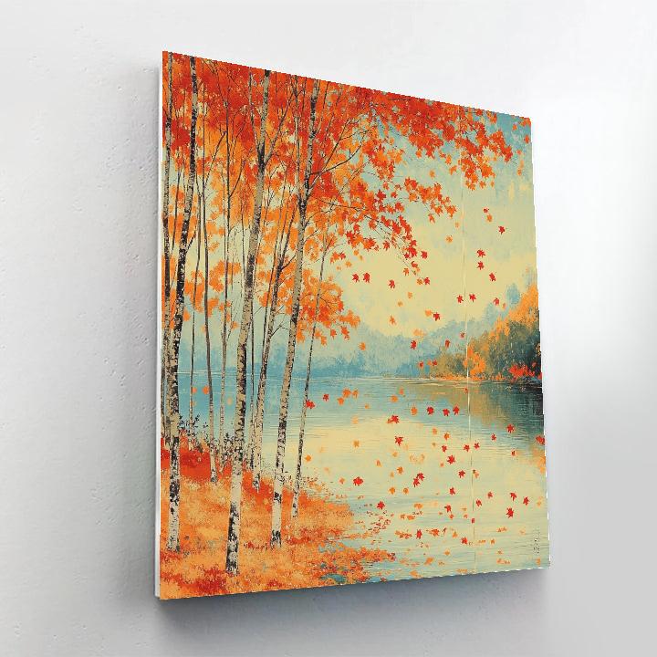 Hiroshige Inspired Autumn Maple Serenity painting number kit