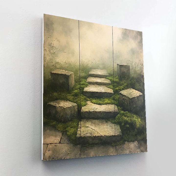 Zhao Mengfu Inspired Timeless Stone And Moss Study Number painting