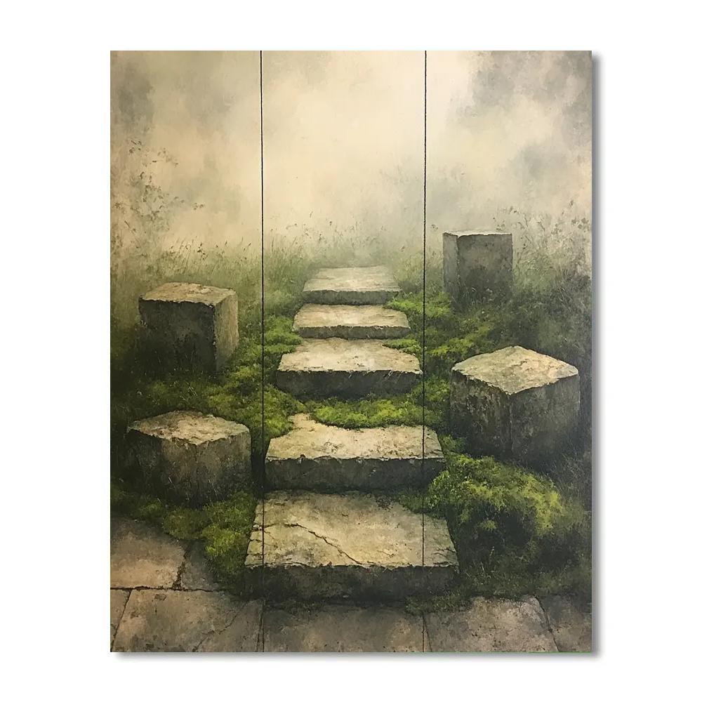 Zhao Mengfu Inspired Timeless Stone And Moss Study Number painting
