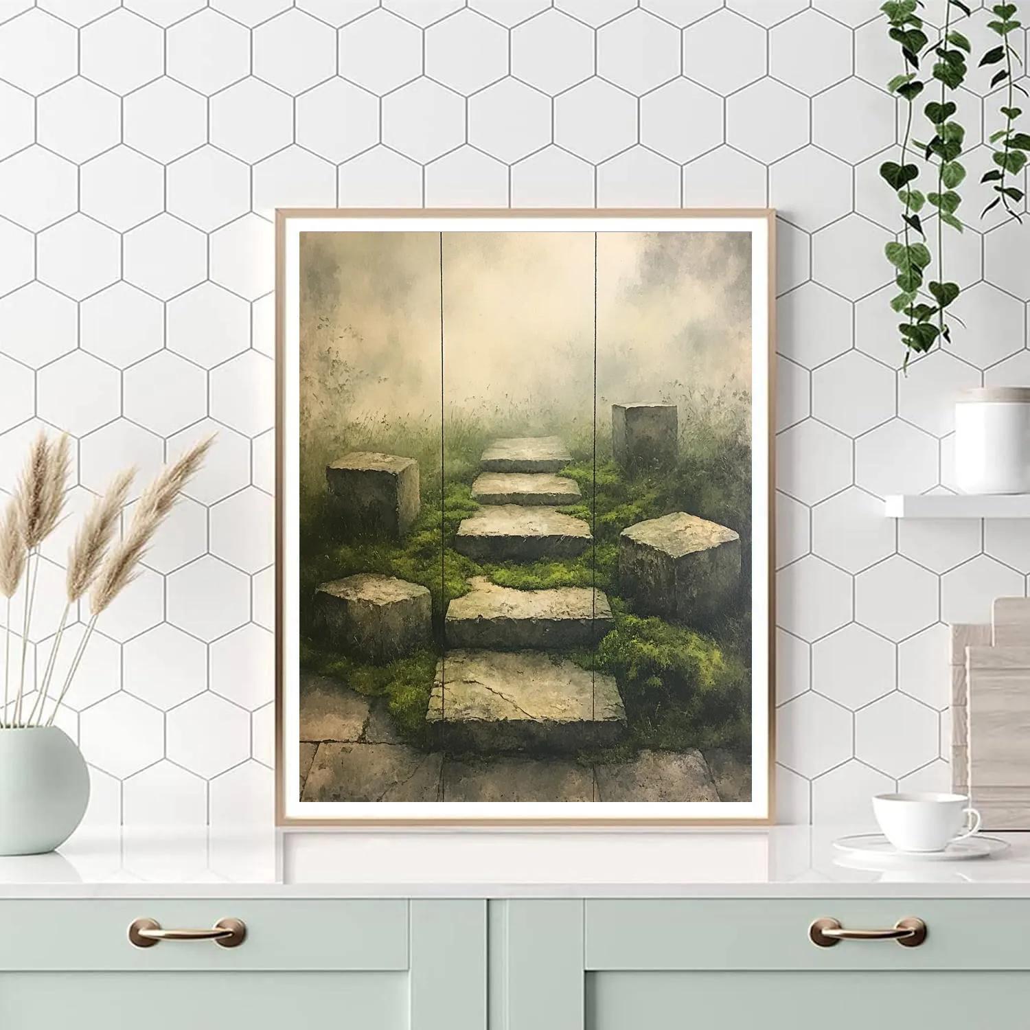 Zhao Mengfu Inspired Timeless Stone And Moss Study Number painting