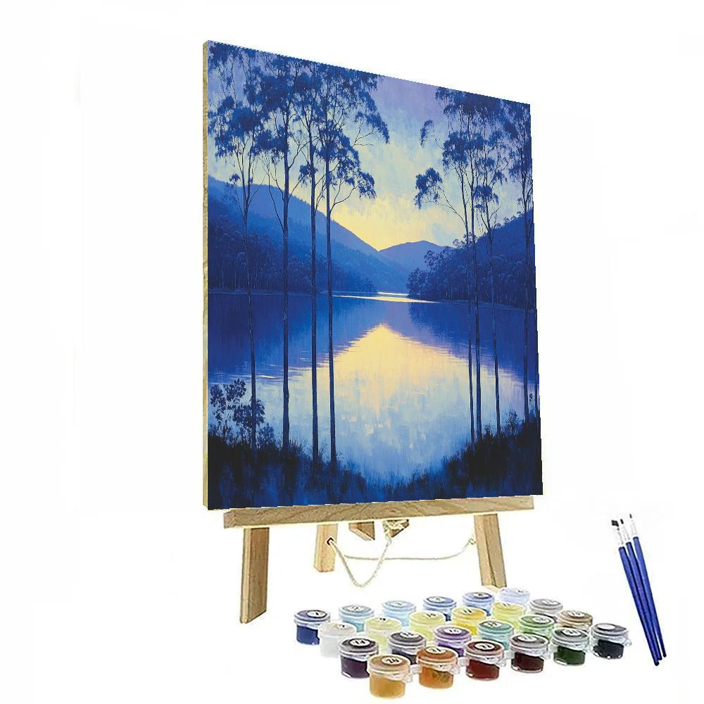 Hiroshige Inspired Serene Twilight Reflections painting number kit