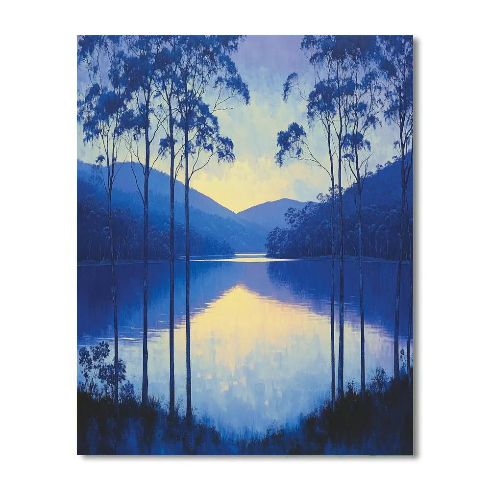 Hiroshige Inspired Serene Twilight Reflections painting number kit
