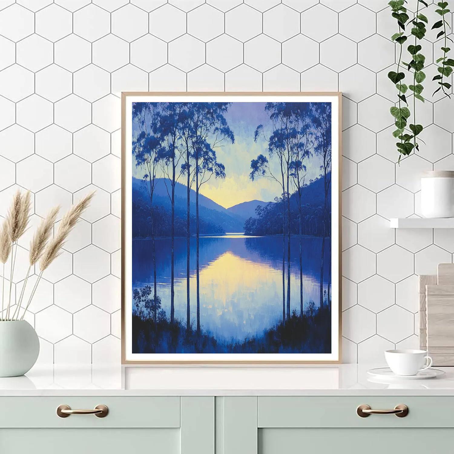Hiroshige Inspired Serene Twilight Reflections painting number kit